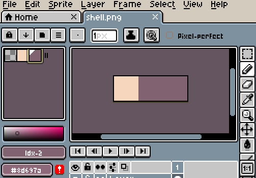 If it's simple, but it works... Pixel art aseprite of a shotgun shell